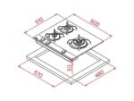 TEKA REACONDICIONADO Seminuevo Muy bueno Placa de gas - Teka GBC 63010, 3 zonas, Gas natural, Mandos frontales ergonómicos, 60 cm, Negro - Imagen 2