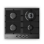 KLARSTEIN Placa de gas - KLARSTEIN Verosteel, 4 zonas, 58,40 cm, Negro