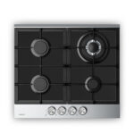 KLARSTEIN Placa de gas - KLARSTEIN Verosteel, 4 zonas, 58,40 cm, Plata