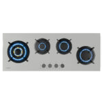 KLARSTEIN Placa de gas - KLARSTEIN Goldflame Slim, 4 zonas, 90 cm, Plata