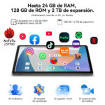 TABWEE T50 Android 16, 128 GB, Gris, 11 " HD+, 6 GB RAM, Unisoc T615(Octa core), Tablet Android - Imagen 7