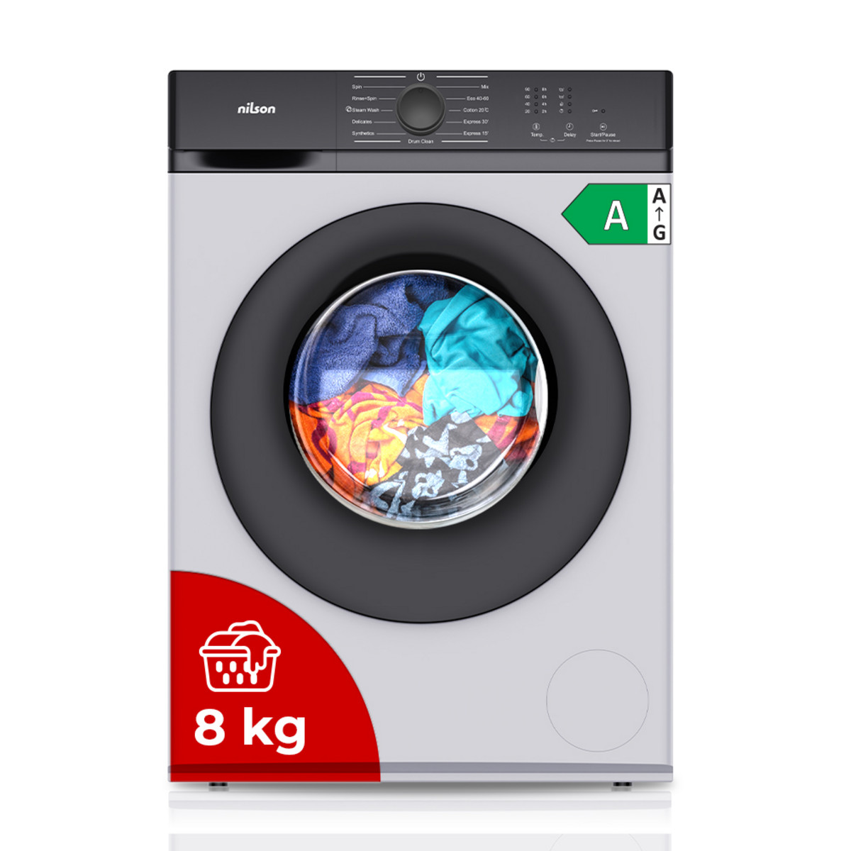 167938913_1 NILSON Lavadora carga frontal - NILSON NL6200AI, 6 kg, 11 programas, Blanco - Imagen 1