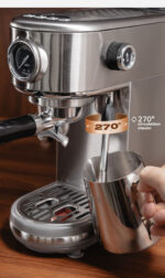 HIBREW Cafetera espresso manual - HIBREW H10B, 20 bar, 1350 W, plata - Imagen 5