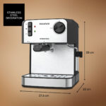 TAURUS Cafetera espresso - TAURUS INTENSO MOKA, 850 W, 2 tazas, Gris - Imagen 7