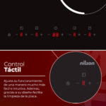 NILSON Placa de vitrocerámica - NILSON NV4600, 4 zonas, 59 cm, Cristal negro - Imagen 2