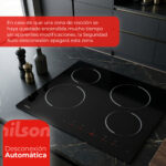 NILSON Placa de vitrocerámica - NILSON NV4600, 4 zonas, 59 cm, Cristal negro - Imagen 5
