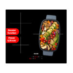 WONDER Placa de inducción - WONDER WI3602B, 3 zonas, 59 cm, Cristal negro