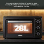 NILSON LIFE Horno de sobremesa - NILSON LIFE NHS2800N, Black - Imagen 5