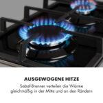 KLARSTEIN Placa de gas - KLARSTEIN Ignito Domino, 2 zonas, 30 cm, Negro - Imagen 3
