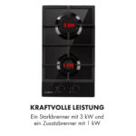 KLARSTEIN Placa de gas - KLARSTEIN Ignito Domino, 2 zonas, 30 cm, Negro - Imagen 6