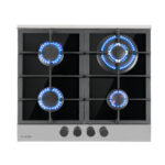 KLARSTEIN Placa de gas - KLARSTEIN Alchemist, 4 zonas, 58,30 cm, Plata