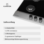 KLARSTEIN Placa de gas - KLARSTEIN Alchemist, 4 zonas, 58,30 cm, Plata - Imagen 6