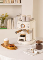CREATE Cafetera express - CREATE THERA RETRO PRO, Control térmico inteligente, 20 bar, 1250 W, 2 tazas, White - Imagen 4