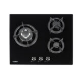 SAUBER Placa de gas - SAUBER SECGN06, 3 zonas, 600 mm, Negro