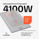 KLARSTEIN Placa de inducción - KLARSTEIN Delicatessa Slim Domino, 2 zonas, 29 cm, Vidrio Blanco - Imagen 3