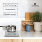 KLARSTEIN Placa de inducción - KLARSTEIN Delicatessa Slim Domino, 2 zonas, 29 cm, Vidrio Blanco - Imagen 5