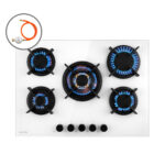 KLARSTEIN Placa de gas - KLARSTEIN Goldflame 5, 5 zonas, 70 cm, Blanco