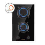 KLARSTEIN Placa de gas - KLARSTEIN Goldflame Domino, 3 zonas, 30 cm, Negro