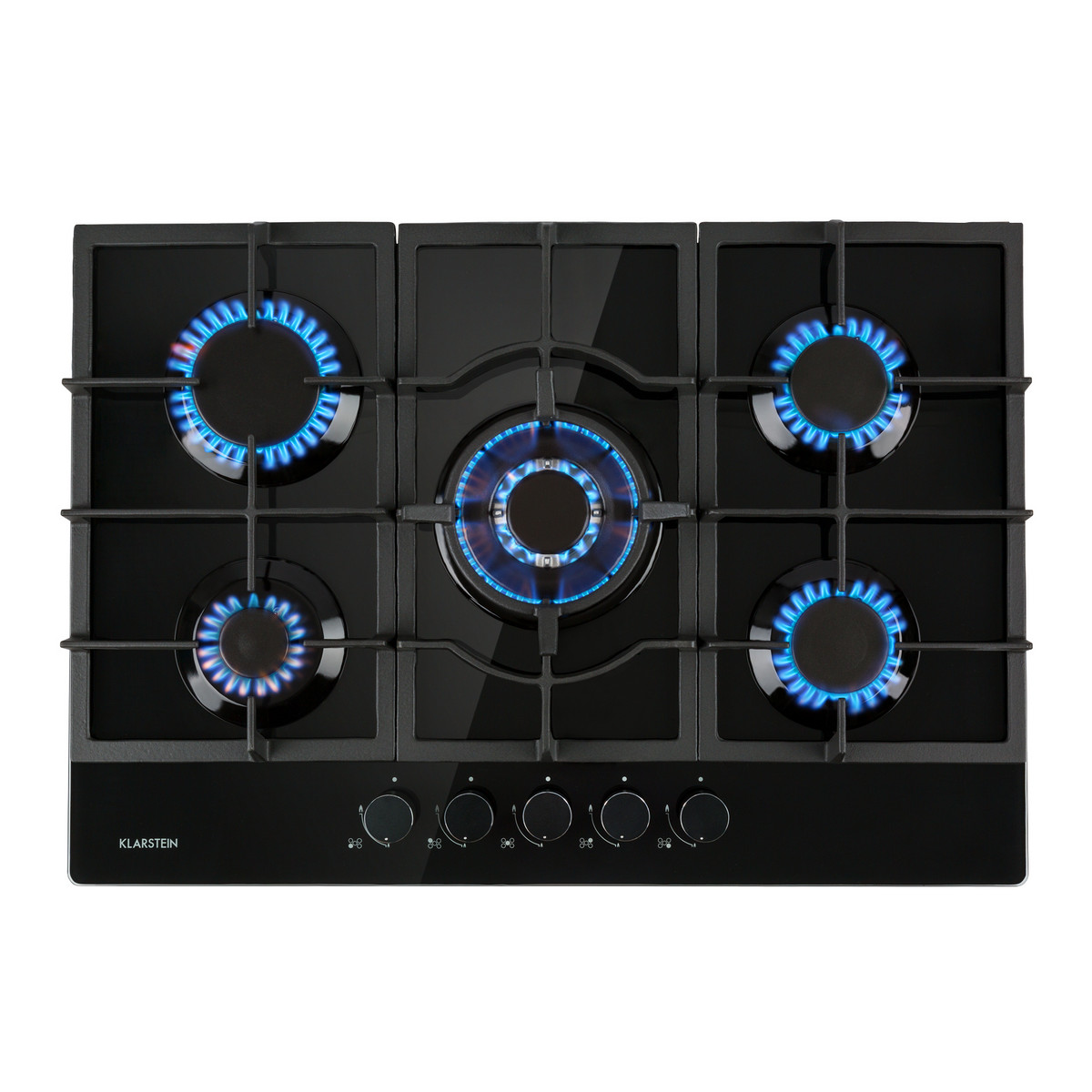 87775708_1 KLARSTEIN Placa de gas - KLARSTEIN Ignito 5, 5 zonas, 75 cm, Negro - Imagen 1