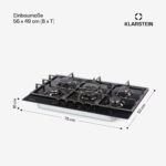 KLARSTEIN Placa de gas - KLARSTEIN Ignito 5, 5 zonas, 75 cm, Negro - Imagen 7