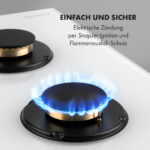 KLARSTEIN Placa de gas - KLARSTEIN Goldflame 4, 4 zonas, 60 cm, Blanco - Imagen 5