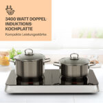 KLARSTEIN Placa de inducción - KLARSTEIN InnoChef, 2 zonas, 59 cm, Negro / Plata Metálica - Imagen 2