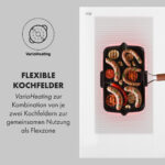 KLARSTEIN Placa de inducción - KLARSTEIN Delicatessa 90 Flex, 5 zonas, 90 cm, Vidrio Blanco - Imagen 3