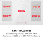 KLARSTEIN Placa de inducción - KLARSTEIN Delicatessa 90 Flex, 5 zonas, 90 cm, Vidrio Blanco - Imagen 4