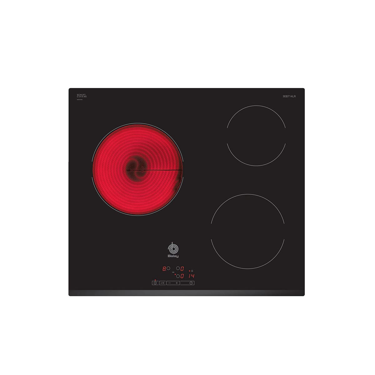 89165703_1 Balay Placas de coccion - Balay Vitroceramica Balay 3EB714LR, 3 fuegos, 3 zonas, 592 mm, Negro - Imagen 1