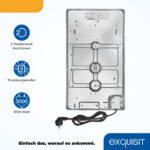 EXQUISIT Placa vitrocerámica - EXQUISIT 0450095, 2 zonas, No, 297 mm, Negro - Imagen 3