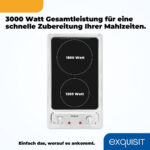 EXQUISIT Placa vitrocerámica - EXQUISIT 0450095, 2 zonas, No, 297 mm, Negro - Imagen 7