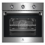 ALPHA Horno - ALPHA Horno de Gas NEPTUNO LUX GAS, Integrado + Libre instalación, Esmalte fácil de limpiar, 62 l, 60 cm, Negro