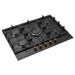 SOLTHERMIC Encimera gas - SOLTHERMIC BL032 Placa de Gas Rustica 70 cm, 5 zonas, 70 cm, Negro - Imagen 2