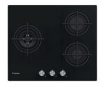 CANDY Placa de gas - CANDY CSG63B4PB, 3 zonas, 595 mm, Negro