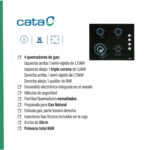 CATA Placa de gas - CATA CI 631 BK, 4 zonas, Propane/butane, 59 cm, Negro - Imagen 3