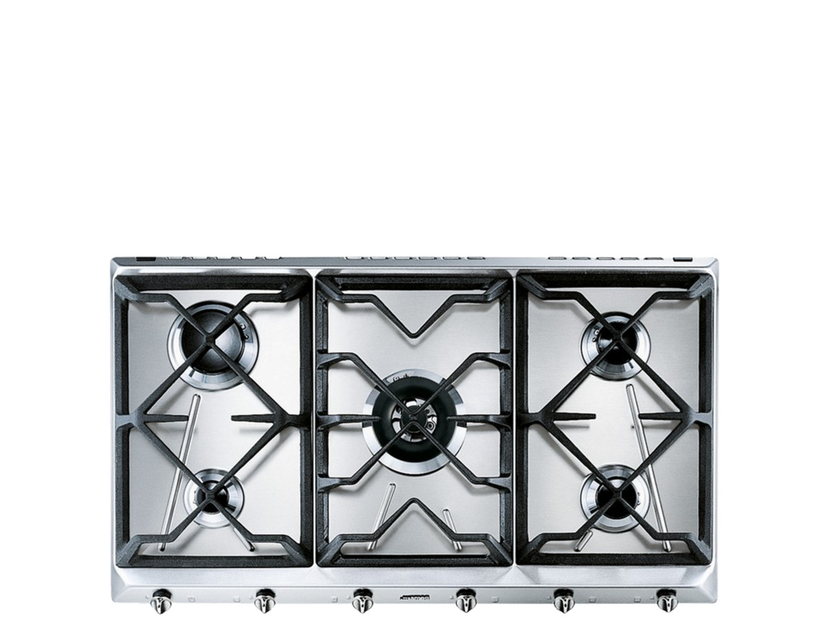 94570904_1 SMEG Placa de gas - SMEG SRV596GH5, 5 zonas, 88,5 cm, Inox - Imagen 1
