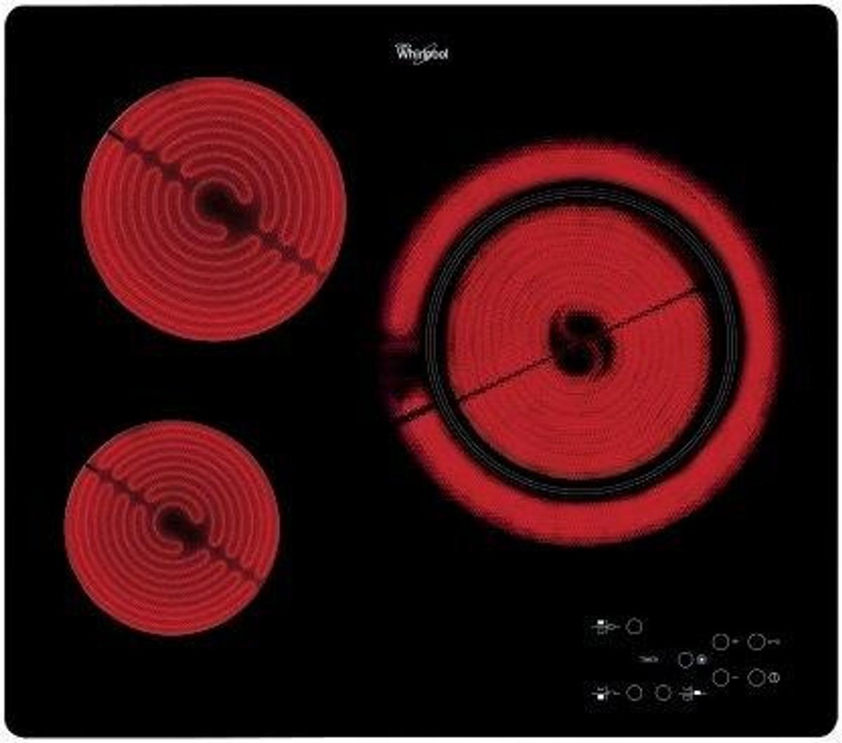 99529272_1 WHIRLPOOL Placa de vitrocerámica - WHIRLPOOL AKT 807/BF, 3 zonas, 580 mm, Negro - Imagen 1