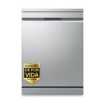 LG Lavavajillas - LG DF375HVS, 14 servicios, 10 programas, 60 cm, LED táctil, Tercera bandeja, TrueSteam™, QuadWash™, Inox antihuellas