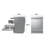 LG Lavavajillas - LG DF375HVS, 14 servicios, 10 programas, 60 cm, LED táctil, Tercera bandeja, TrueSteam™, QuadWash™, Inox antihuellas - Imagen 3