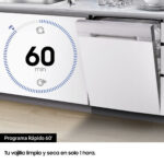 SAMSUNG Lavavajillas - Samsung DW60M6050FS, 14 servicios, 7 programas, 59.8 cm, Función Higiene, Configuración Flexible, Inox - Imagen 4