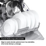 SAMSUNG Lavavajillas - Samsung DW60M6050FS, 14 servicios, 7 programas, 59.8 cm, Función Higiene, Configuración Flexible, Inox - Imagen 7