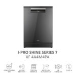 HAIER Lavavajillas - Haier I-Pro Shine Series 7 XF 4A4M4PA, 14 servicios, 10 programas, 60 cm, Motor Inverter, Wi-Fi, Gris - Imagen 7