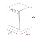 CANDY Lavavajillas - Candy Rapido' CF 6B2S3PSX, 16 servicios, 10 programas, 60 cm, Motor Inverter, Wi-Fi, Inox - Imagen 2