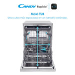 CANDY Lavavajillas - Candy Rapido' CF 6B2S3PSX, 16 servicios, 10 programas, 60 cm, Motor Inverter, Wi-Fi, Inox - Imagen 7