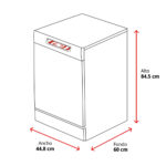 HISENSE Lavavajillas - Hisense HS543D10X, 11 servicios, 8 programas , 44.8 cm, Motor Inverter, Tercera bandeja, Inox - Imagen 2