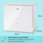 KLARSTEIN Lavavajillas compacto - KLARSTEIN Emerald 5 Slim, 55 cm, Blanco - Imagen 5