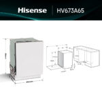 HISENSE Lavavajillas integrable - Hisense HV673A65, 16 servicios, 7 programas, 59.8 cm, Tercera Bandejea, Wi Fi, Sin Panelar - Imagen 2