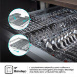 HISENSE Lavavajillas integrable - Hisense HV673A65, 16 servicios, 7 programas, 59.8 cm, Tercera Bandejea, Wi Fi, Sin Panelar - Imagen 6