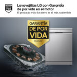 LG Lavavajillas - LG DF587HVS, 10 servicios, 10 programas, 60 cm, Lavado a vapor, Acero antihuellas - Imagen 4