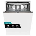 HISENSE Lavavajillas integrable - Hisense HV16D5, 16 servicios, 6 programas, 59.8 cm, Cestas flexibles, Tres programas, Sin Panelar